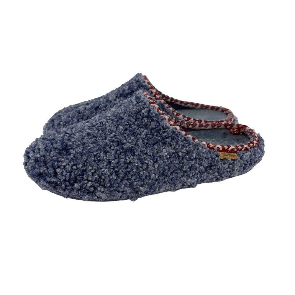 Toni Pons Maui Blue Slippers Women's Size 6 EU 37 Fuzzy Slip On House Shoes